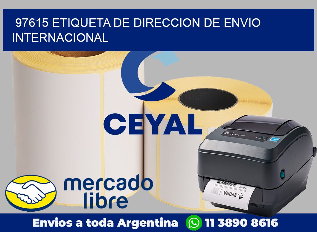 97615 Etiqueta de direccion de envio internacional