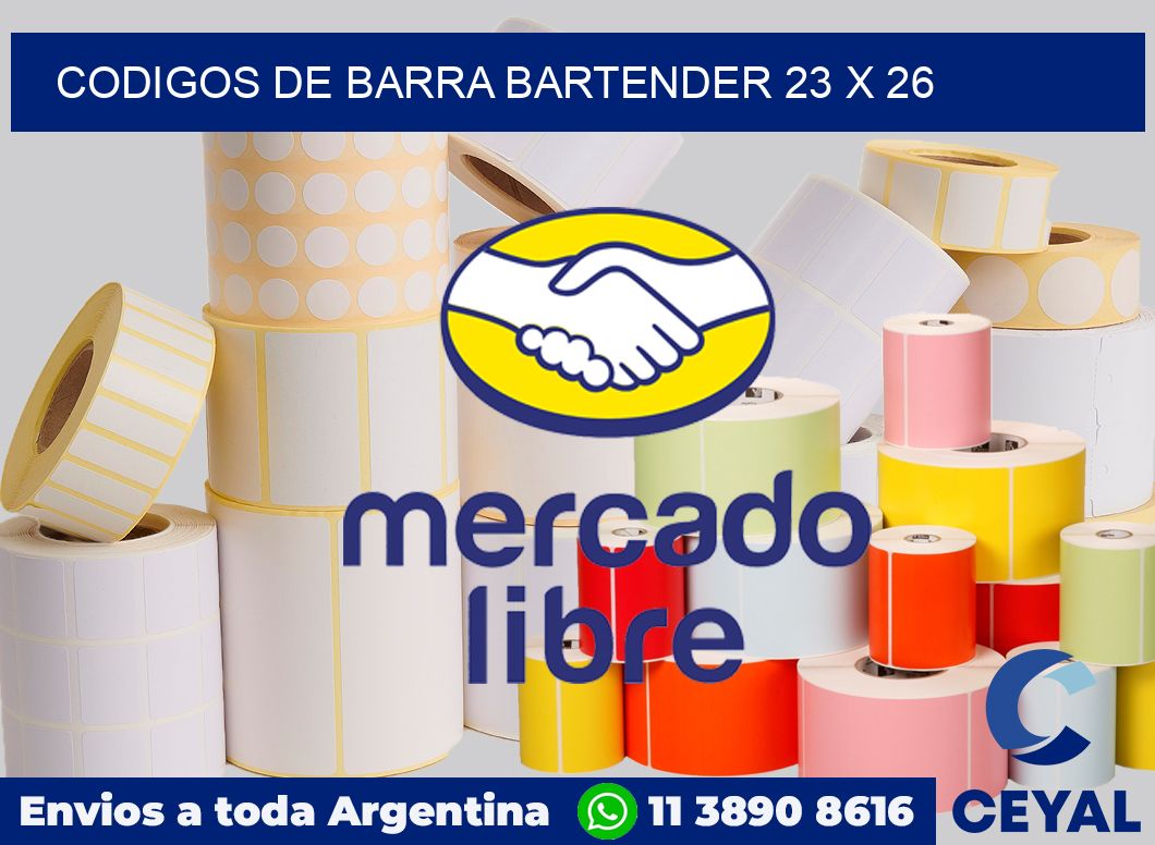 Codigos de barra Bartender 23 x 26
