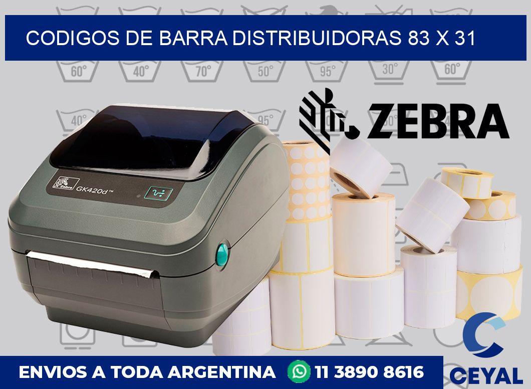 Codigos de barra distribuidoras 83 x 31