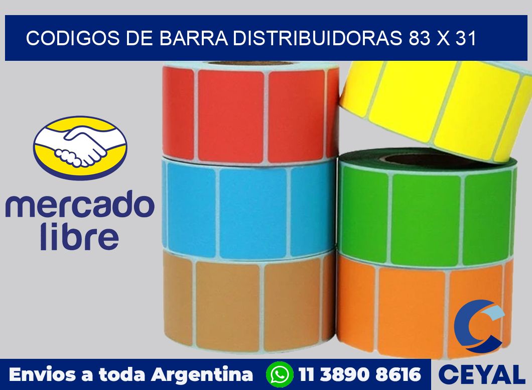 Codigos de barra distribuidoras 83 x 31