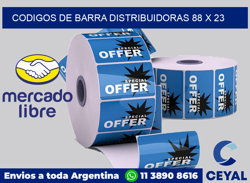Codigos de barra distribuidoras 88 x 23