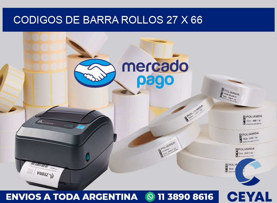 Codigos de barra rollos 27 x 66