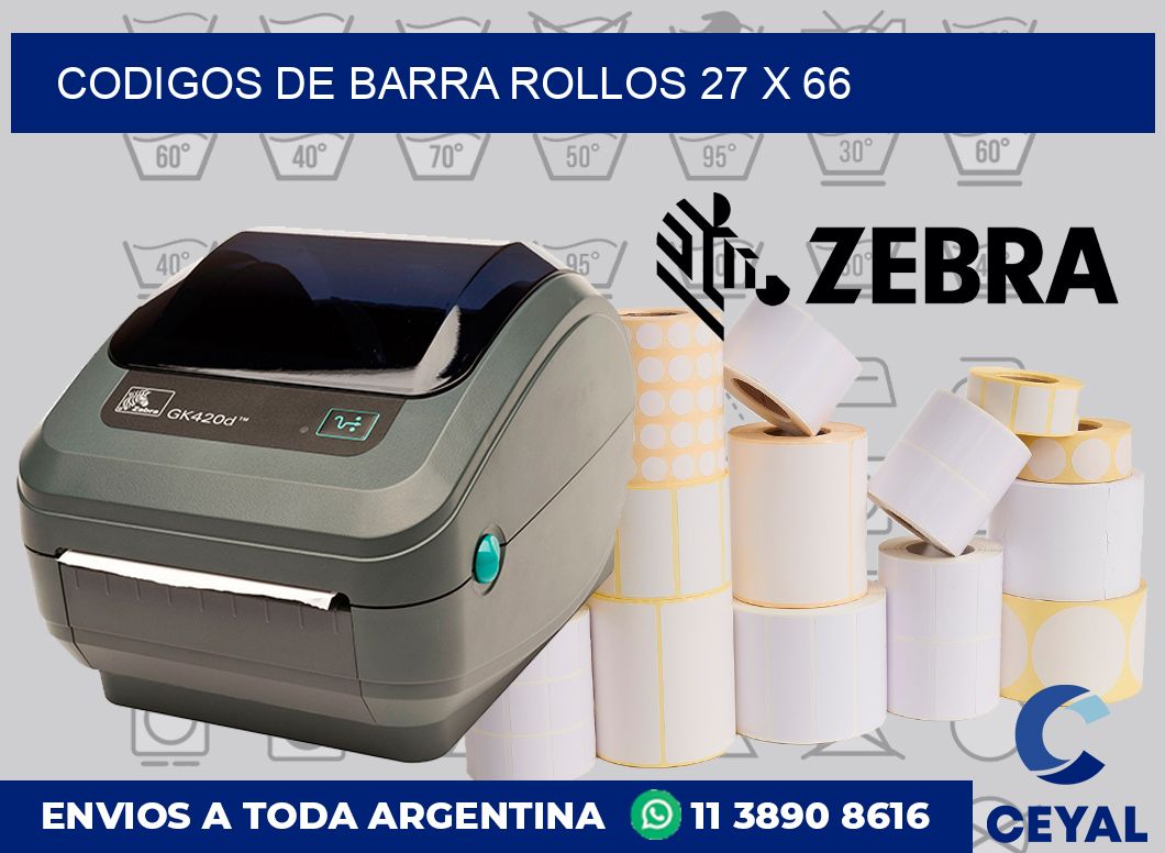 Codigos de barra rollos 27 x 66