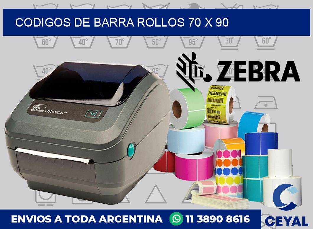 Codigos de barra rollos 70 x 90