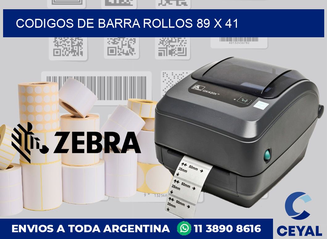 Codigos de barra rollos 89 x 41
