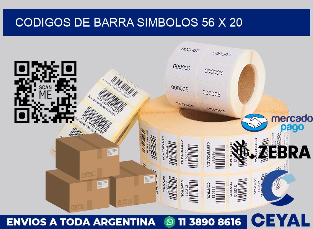 Codigos de barra simbolos 56 x 20