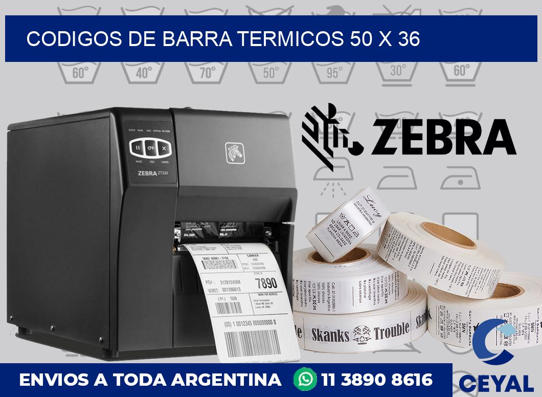Codigos de barra termicos 50 x 36