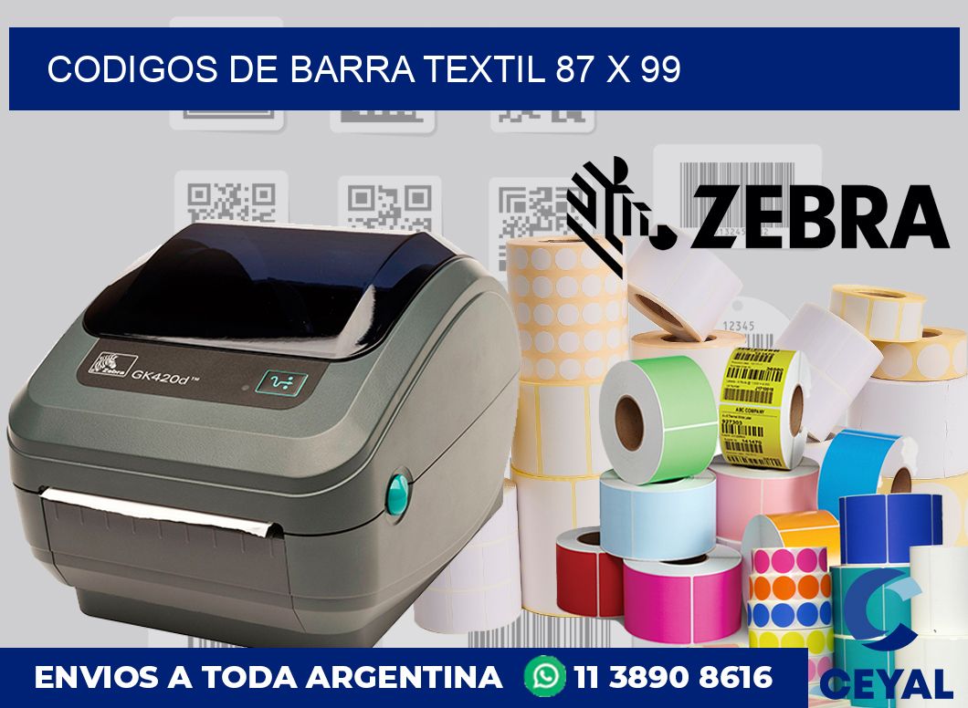 Codigos de barra textil 87 x 99
