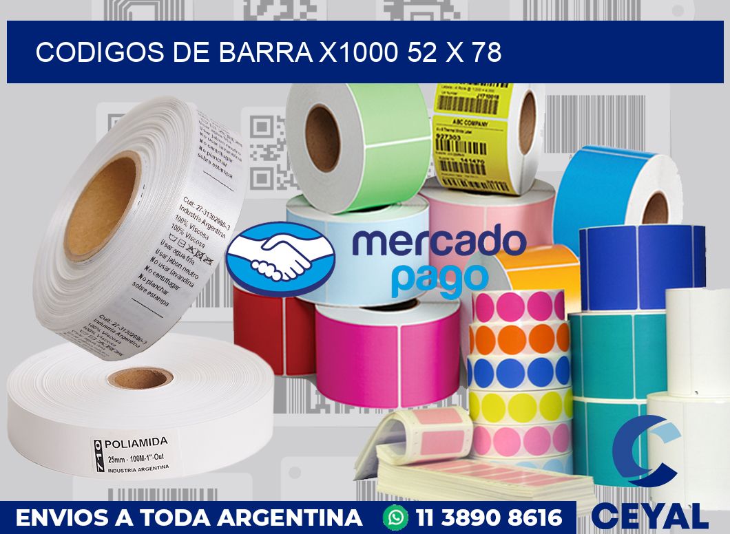 Codigos de barra x1000 52 x 78