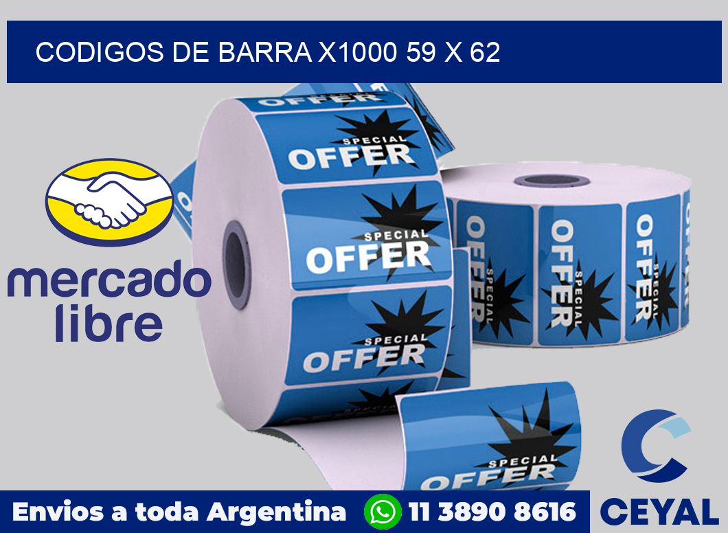 Codigos de barra x1000 59 x 62
