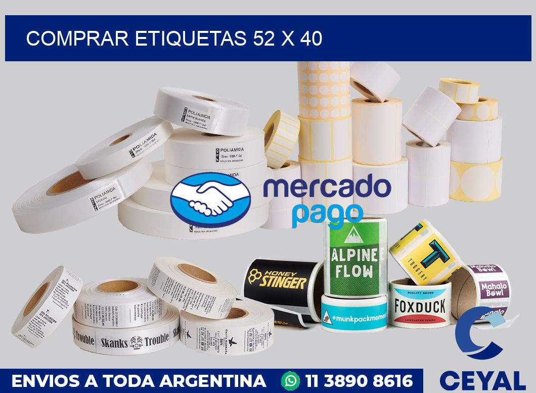 Comprar etiquetas 52 x 40