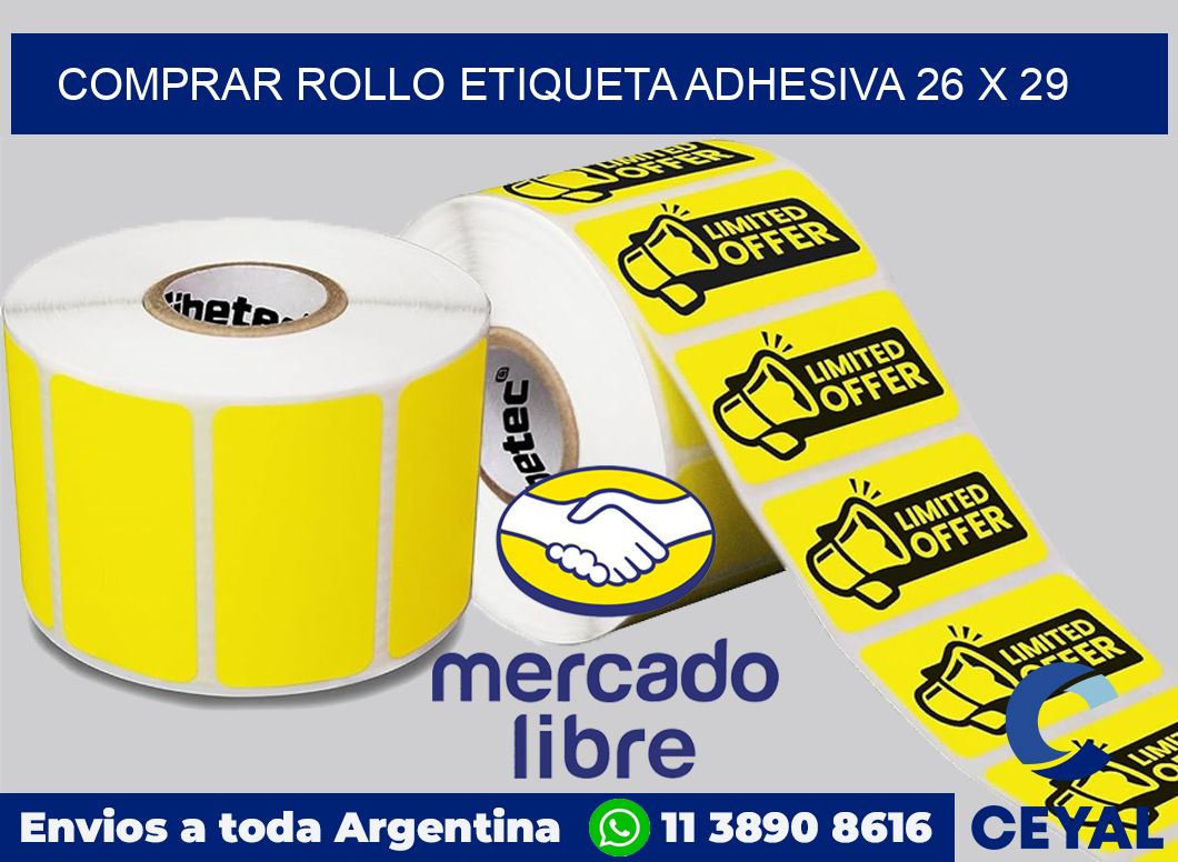 Comprar rollo etiqueta adhesiva 26 x 29
