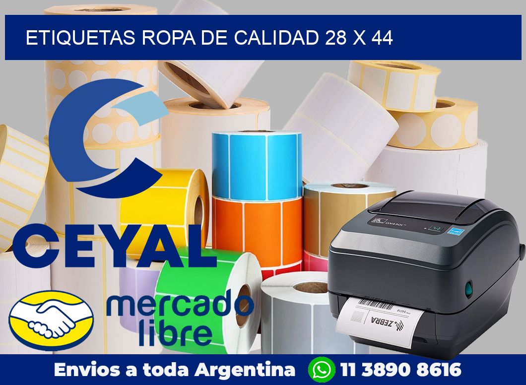 Etiquetas ropa de calidad 28 x 44