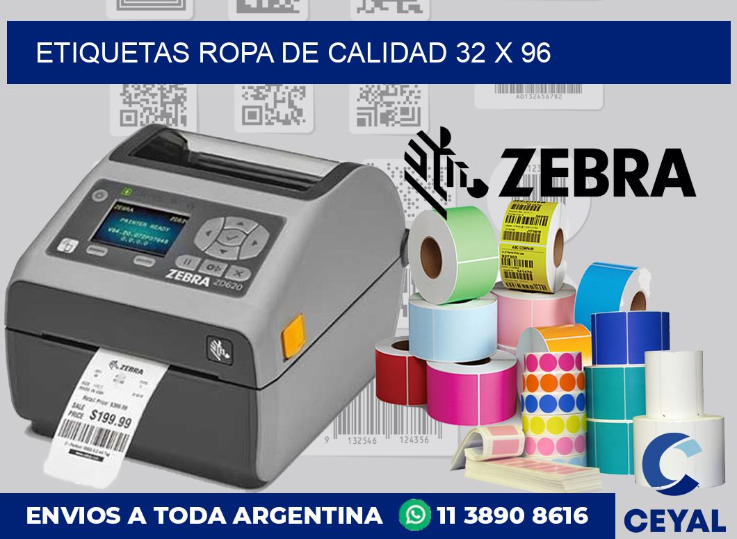 Etiquetas ropa de calidad 32 x 96