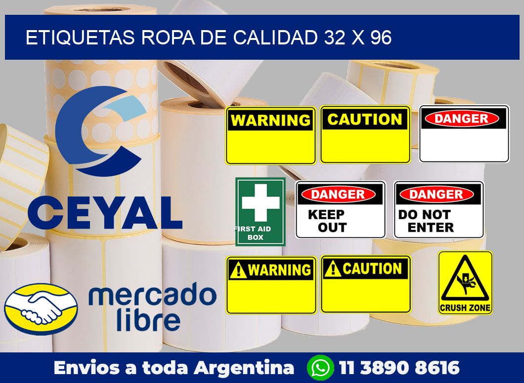 Etiquetas ropa de calidad 32 x 96