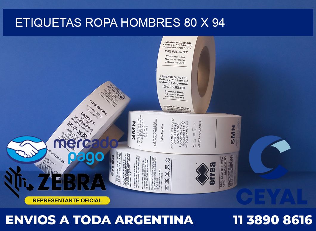 Etiquetas ropa hombres 80 x 94