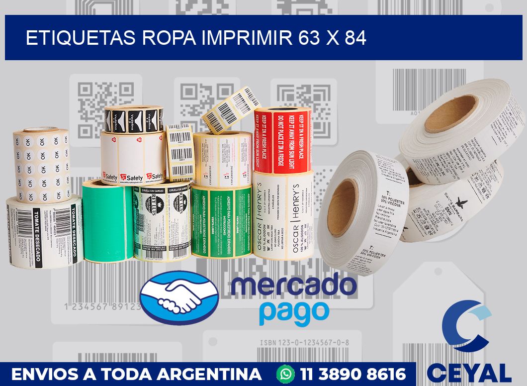 Etiquetas ropa imprimir 63 x 84