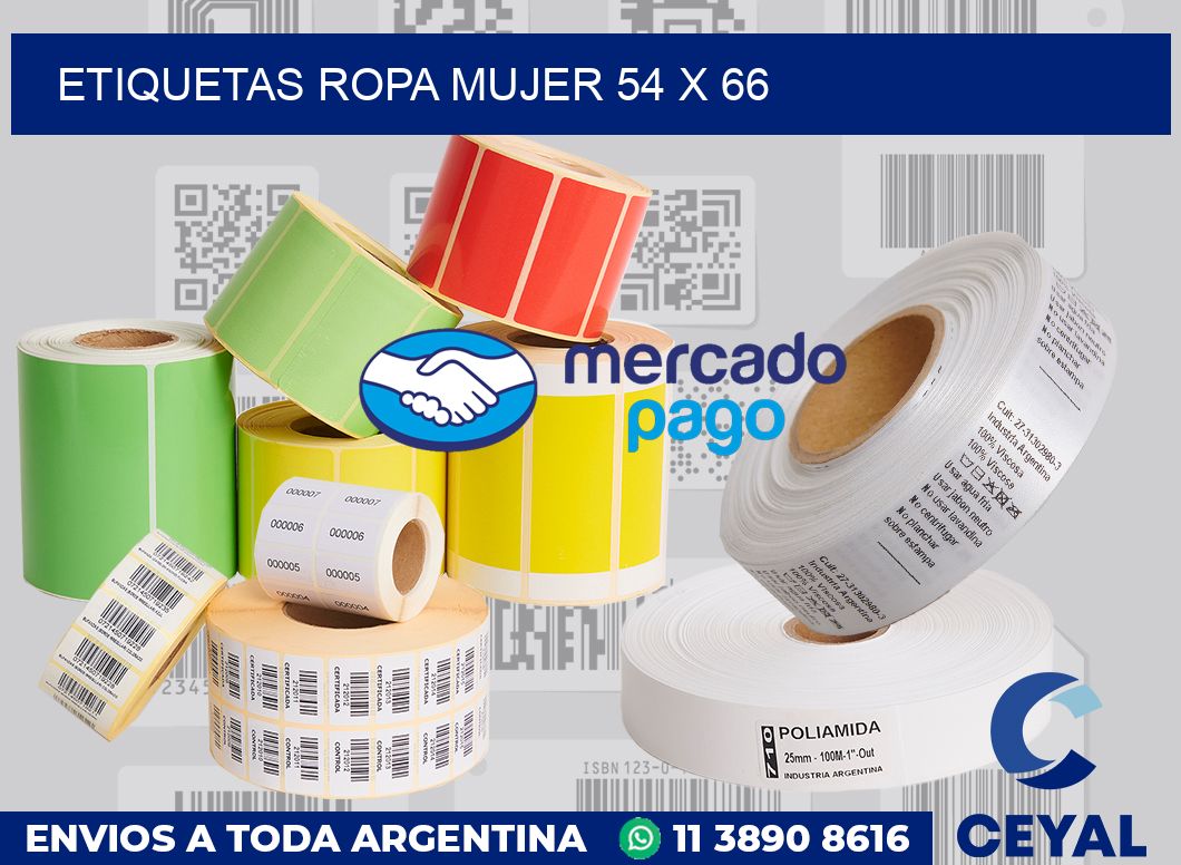 Etiquetas ropa mujer 54 x 66