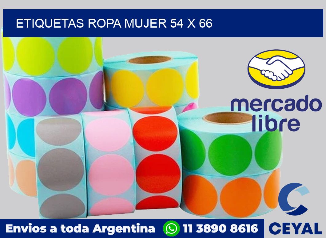 Etiquetas ropa mujer 54 x 66