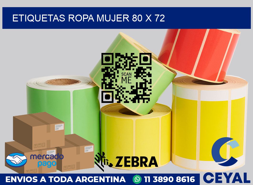 Etiquetas ropa mujer 80 x 72