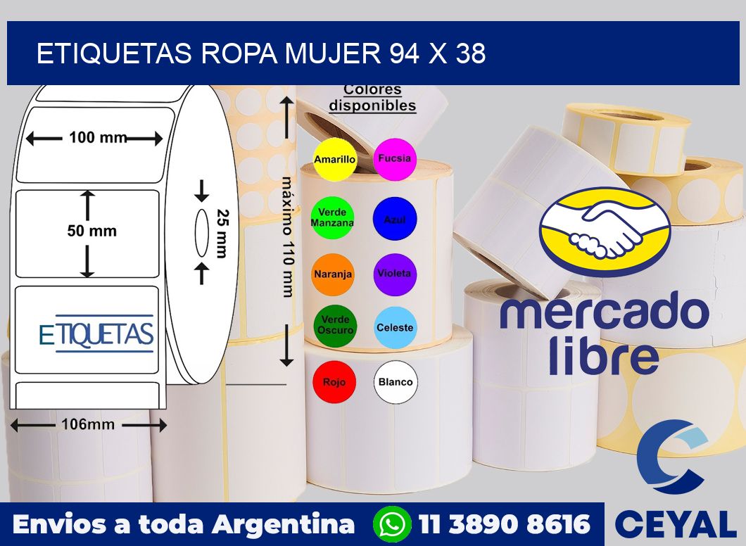 Etiquetas ropa mujer 94 x 38