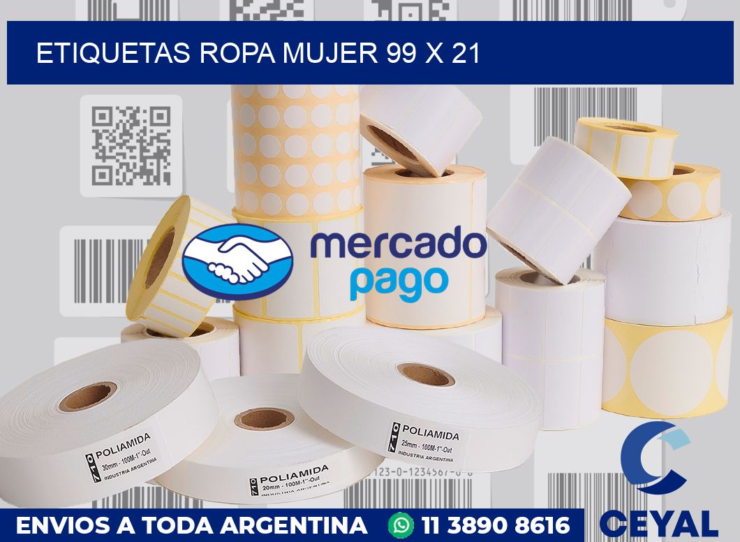 Etiquetas ropa mujer 99 x 21