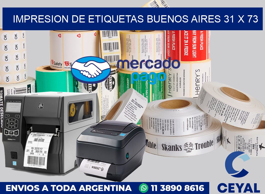 Impresion de etiquetas Buenos Aires 31 x 73