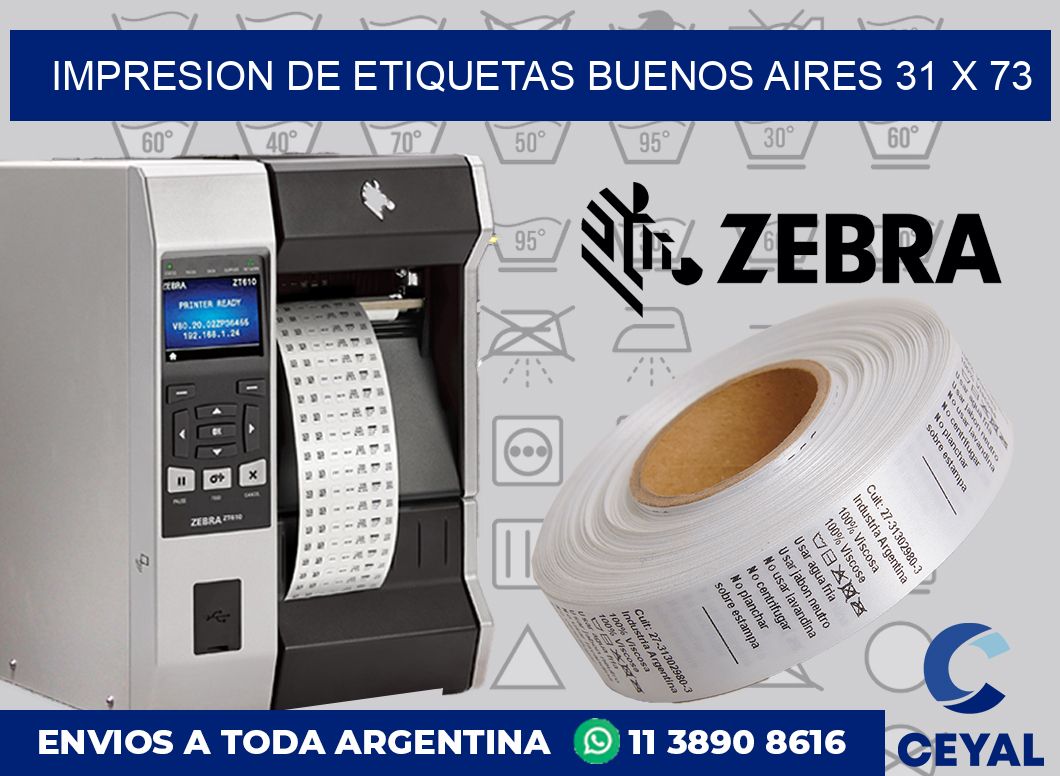 Impresion de etiquetas Buenos Aires 31 x 73