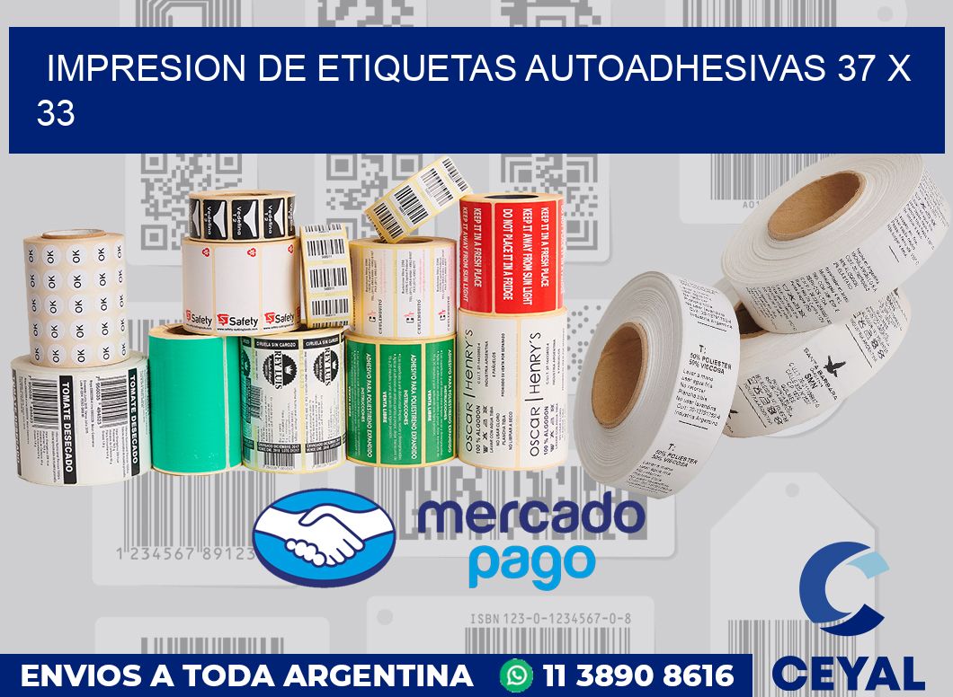 Impresion de etiquetas autoadhesivas 37 x 33