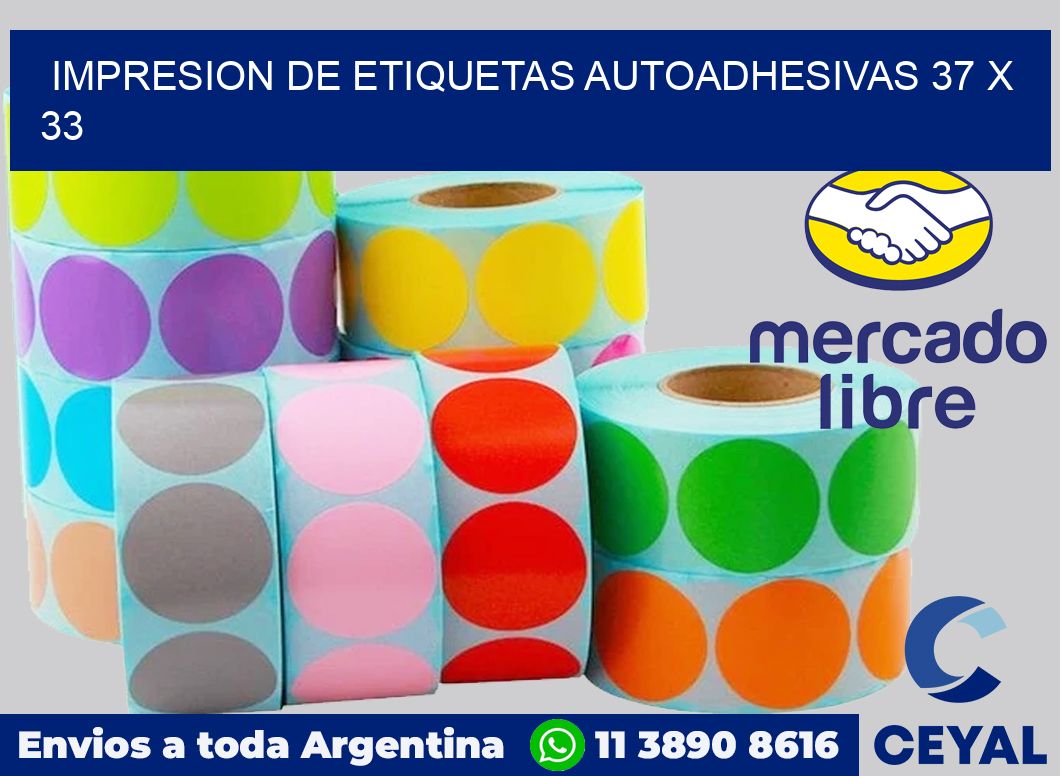 Impresion de etiquetas autoadhesivas 37 x 33
