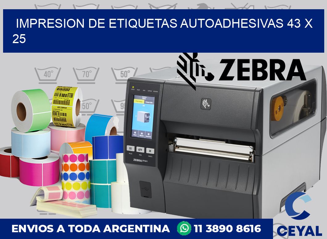 Impresion de etiquetas autoadhesivas 43 x 25