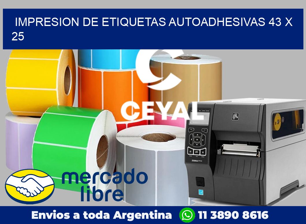 Impresion de etiquetas autoadhesivas 43 x 25