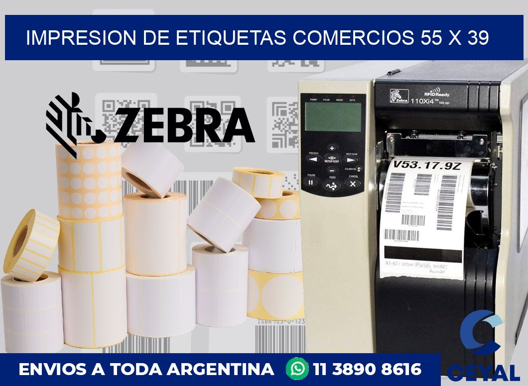 Impresion de etiquetas comercios 55 x 39