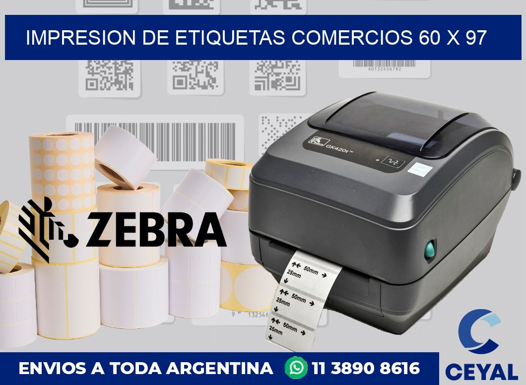 Impresion de etiquetas comercios 60 x 97
