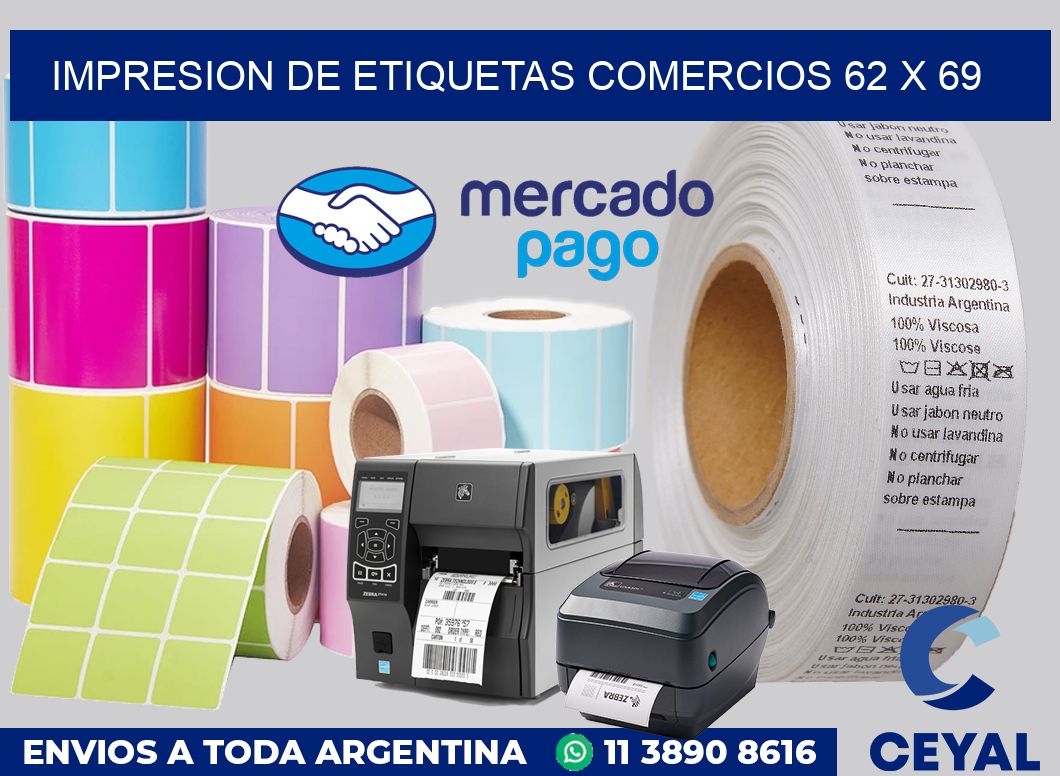 Impresion de etiquetas comercios 62 x 69