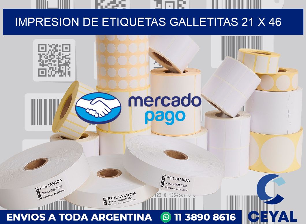 Impresion de etiquetas galletitas 21 x 46