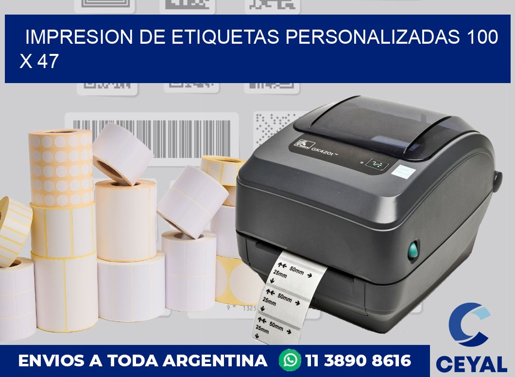 Impresion de etiquetas personalizadas 100 x 47