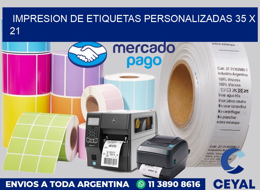 Impresion de etiquetas personalizadas 35 x 21