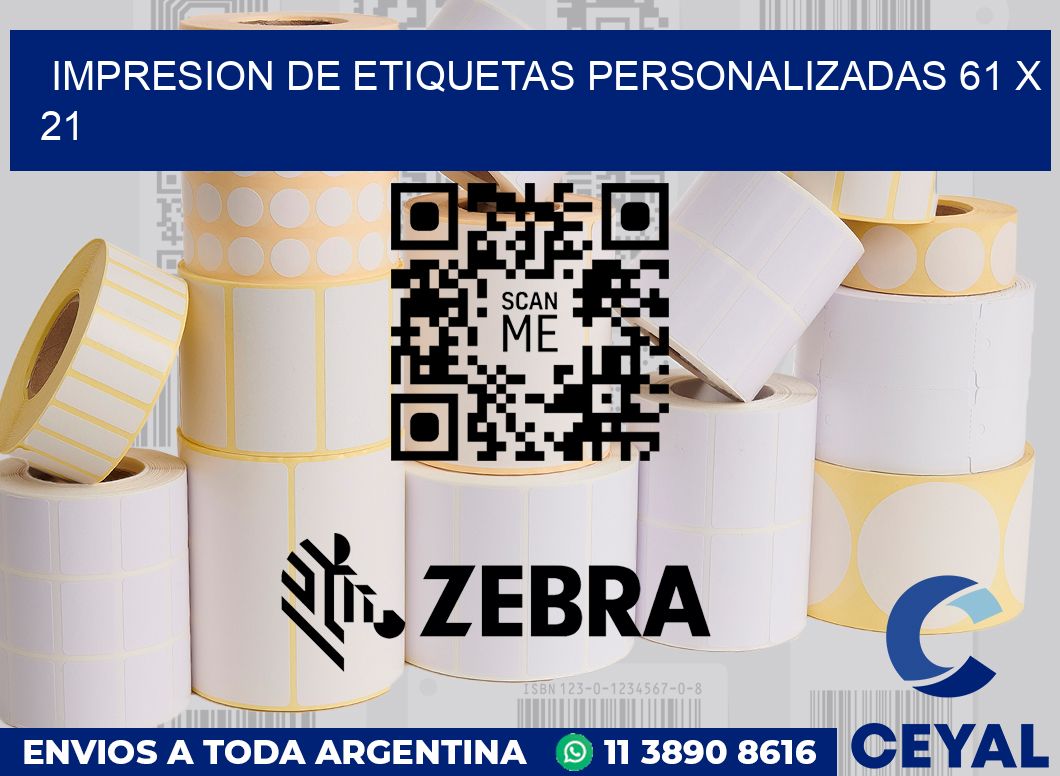 Impresion de etiquetas personalizadas 61 x 21
