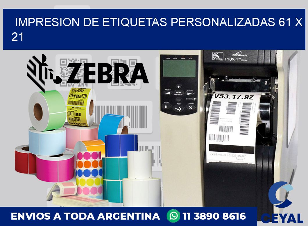 Impresion de etiquetas personalizadas 61 x 21