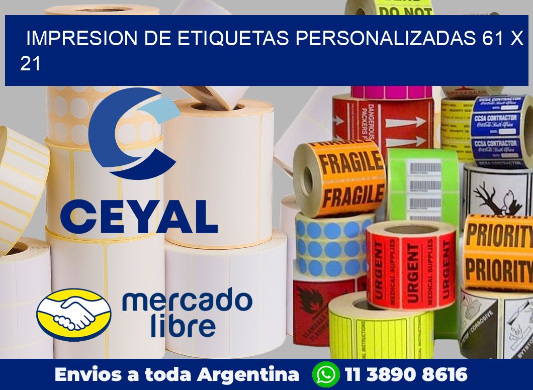 Impresion de etiquetas personalizadas 61 x 21