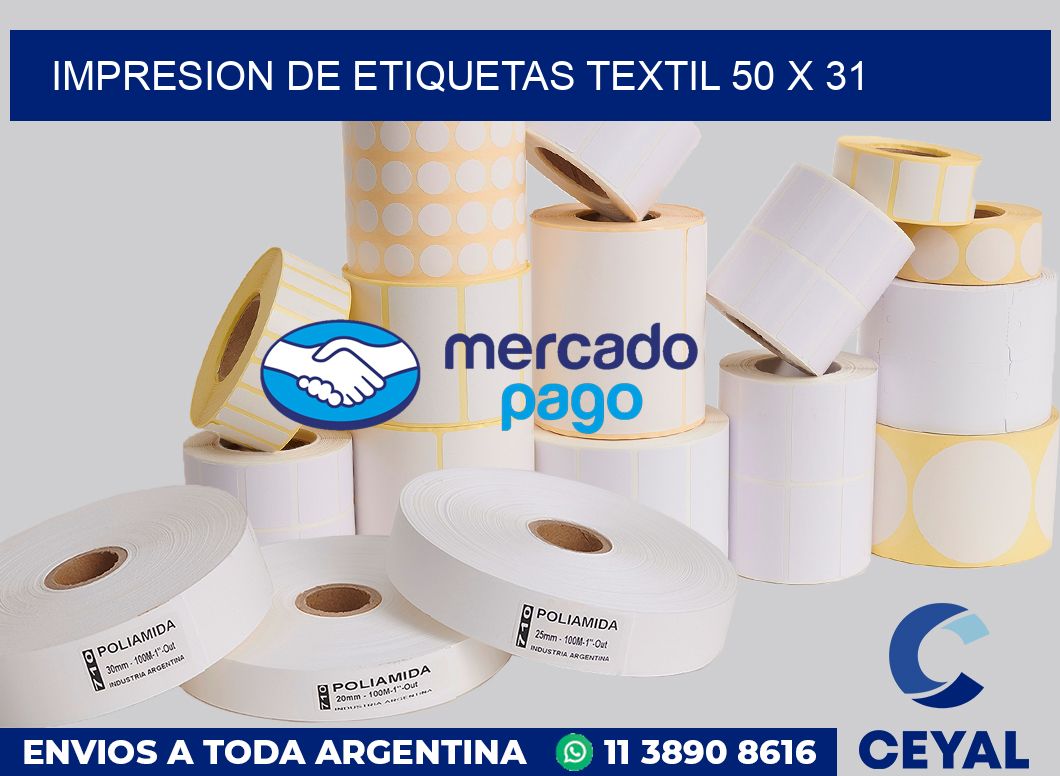 Impresion de etiquetas textil 50 x 31