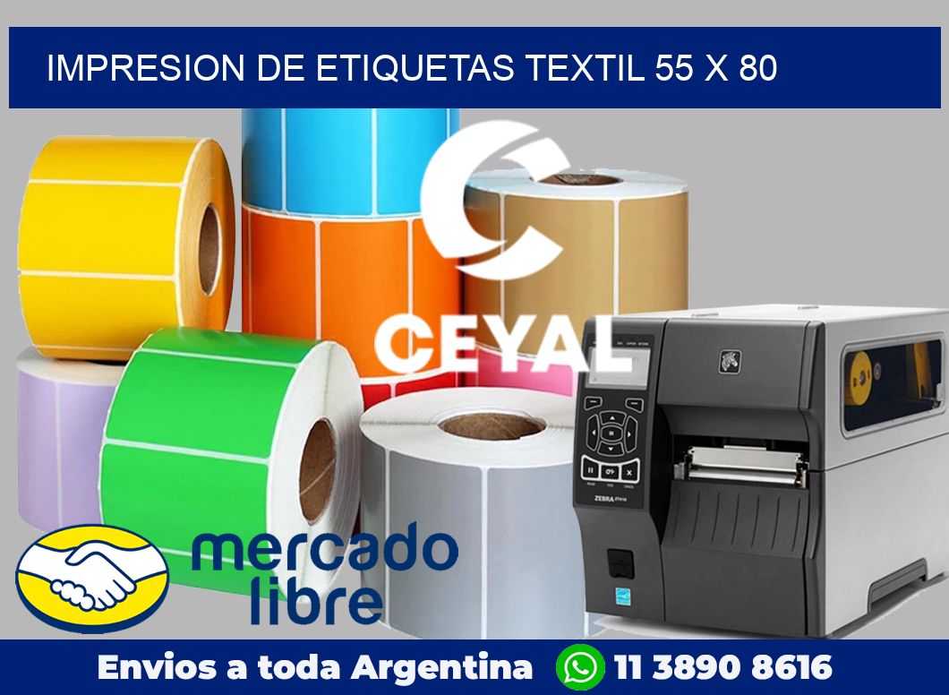 Impresion de etiquetas textil 55 x 80