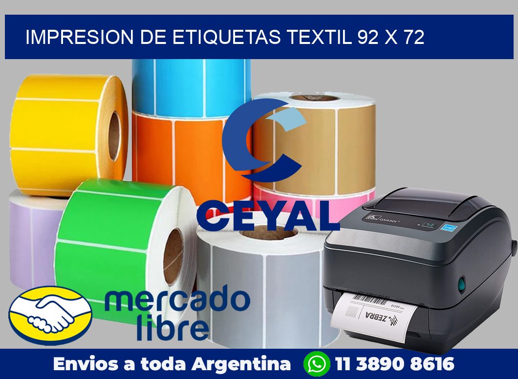 Impresion de etiquetas textil 92 x 72