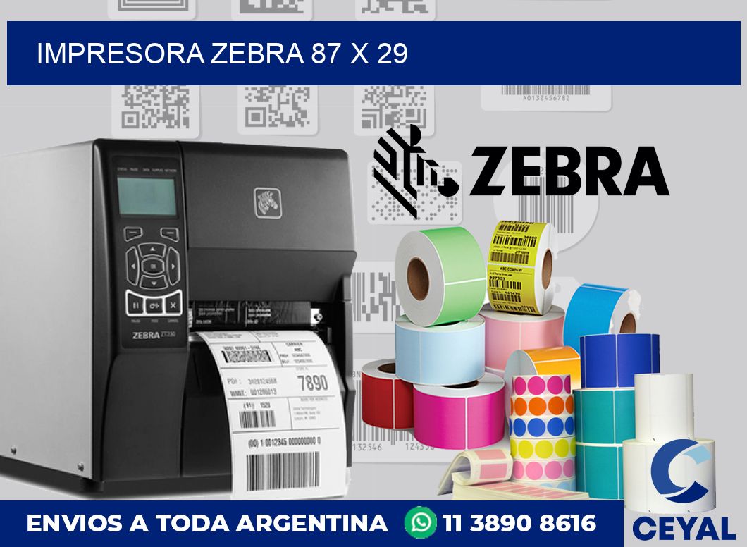 Impresora Zebra 87 x 29