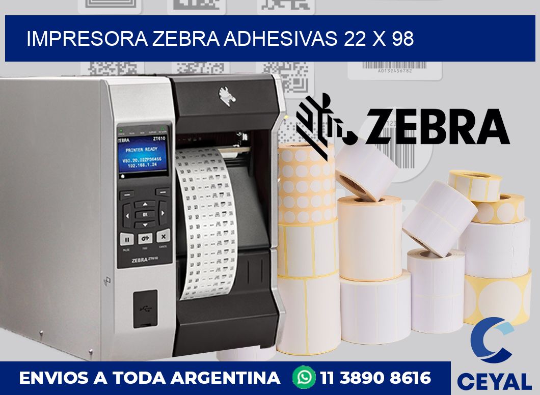 Impresora Zebra adhesivas 22 x 98