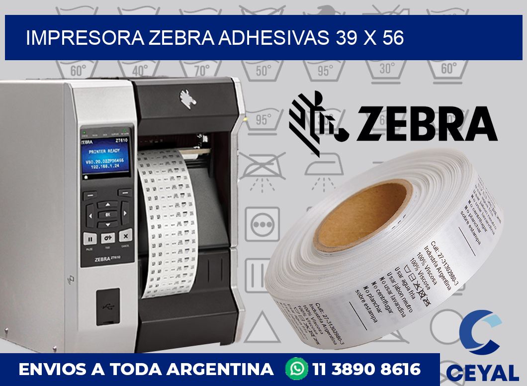 Impresora Zebra adhesivas 39 x 56