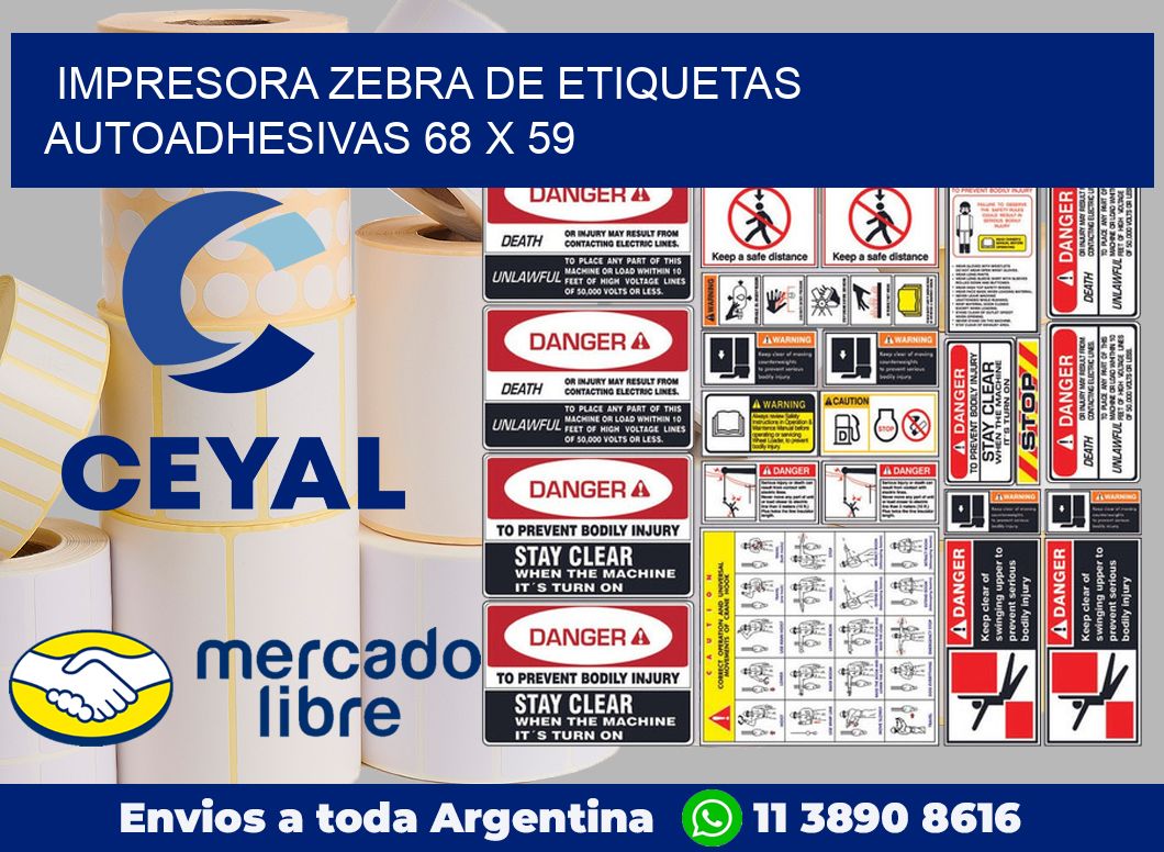 Impresora Zebra de etiquetas autoadhesivas 68 x 59