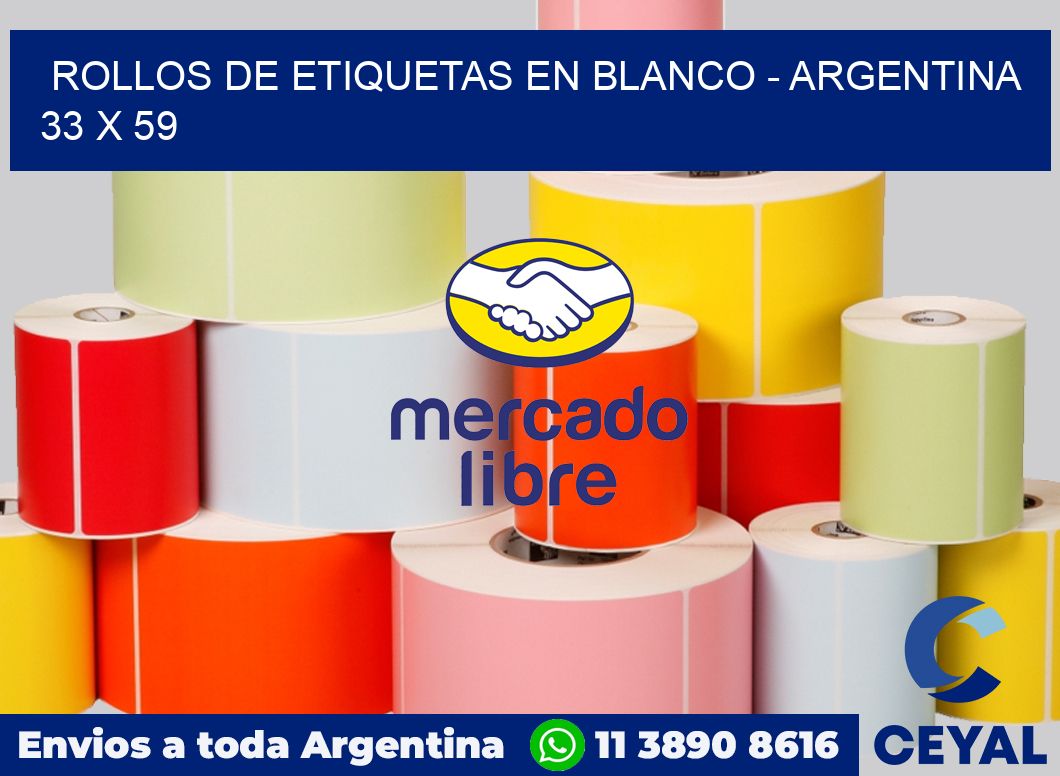 Rollos de etiquetas en blanco - Argentina 33 x 59