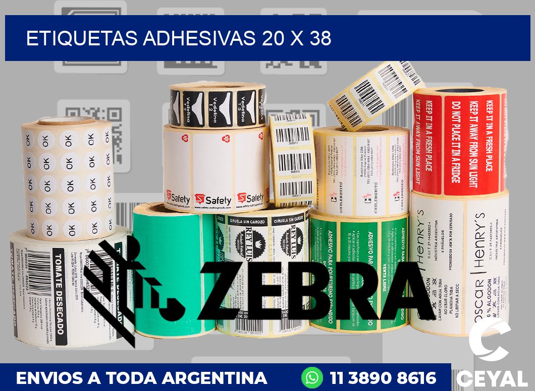 etiquetas adhesivas 20 x 38